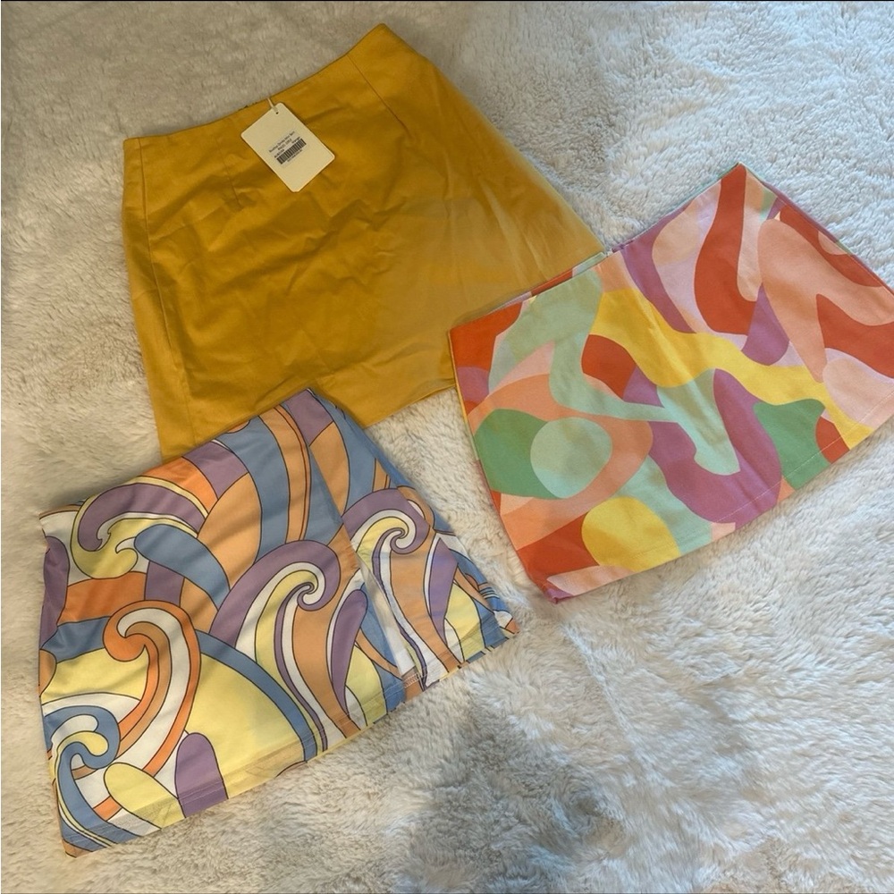 Peppermayo Mini Skirt Set - Yellow, Multicolor, Pastel